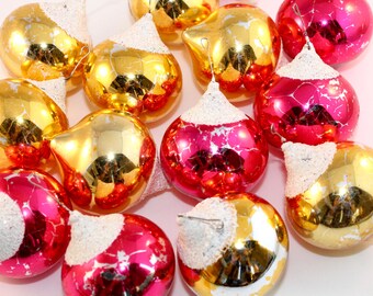 Vintage Teardrop Christmas Ornaments - Pink and Gold Ornaments - Christmas Tree Ornaments