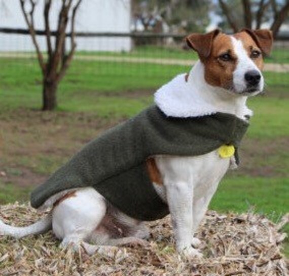 Large Dog Wool Army Blanket Sherpa Lined Dog Jacket Dog Coat