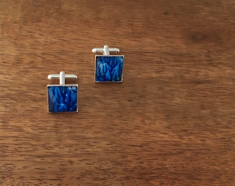 Blue Branches cufflinks