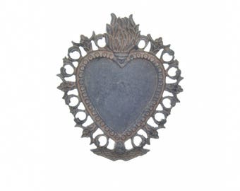Flaming Heart pendant, 2 finishes, P4406