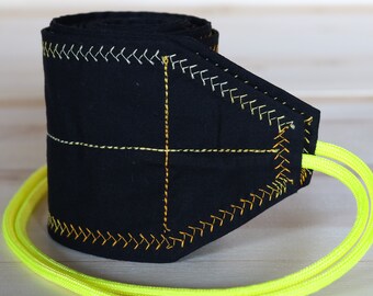 TraininGear Wrist Wraps Black & Yellow Paracord Crossfit Support Weightlifting Lifting Workout Wrap Training Gear