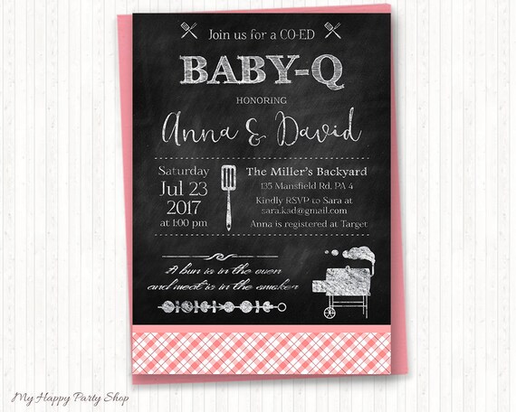 girl bbq baby shower invitation pink baby q shower