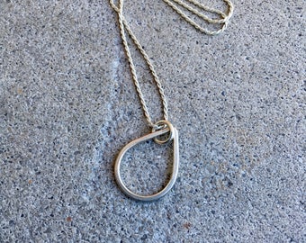 Sterling Silver Teardrop Pendant - Necklace - Metalwork - Handmade - Modern - Simple - Minimalist