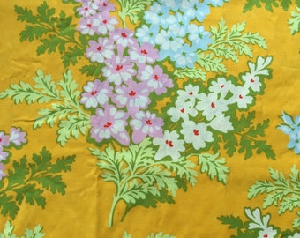 Heather Bailey Nicey Jane, Picnic Bouquet, tangerine, large repeat floral fabric by the half yard, yardage available