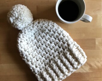 Winter Wool Hat, Wool Winter Hat, Winter Slouchy Hat, Wool Slouchy Beanie, Slouchy Wool Beanie, Cream Beanie, Cream Slouchy Beanie, RTS