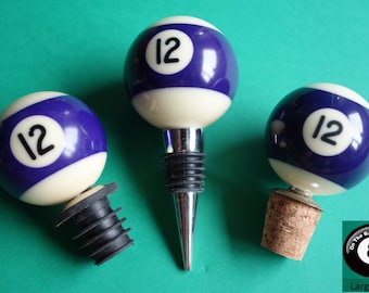Number 12 Pool/Billiard Ball Wine Bottle Stopper
