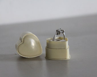 Antique Ring Box Bakelite Heart Shaped Engagement, Wedding Ring Box
