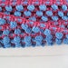 6 yards of Small Crochet Pom Pom Trim - Bright Blue and Hot Pink - Pom Pom size 0.5 cm