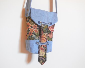 Recycled textile handbag bag