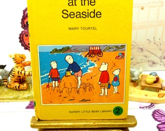 Rupert at the Seaside Mary Tourtel Little Bear Library number 2 1970s Vintage Hardback Rupert Book 1st Ed