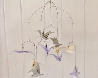 Origami Seagull Soaring Baby Mobile