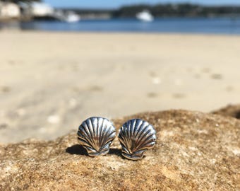 Little Scallop Earrings | Sterling silver earrings, shell, scallop, seashell, mermaid, boho jewellery, gypsy, bohemian earrings |Yarah Store