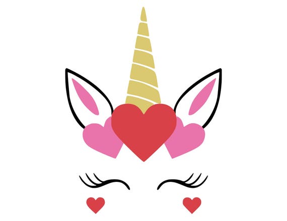 Download Unicorn Face Heart SVG Unicorn face heart Cut Files SVG