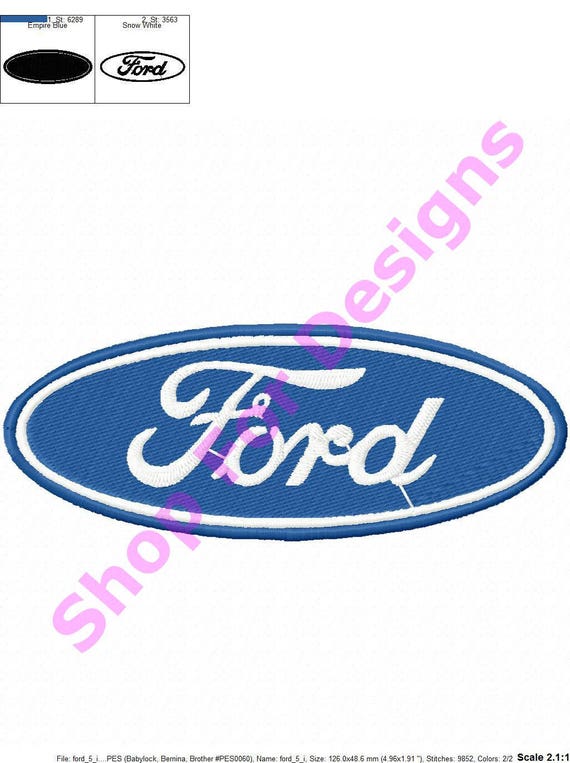 Ford Embroidery Design Ford Logo