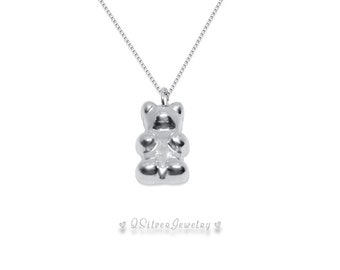 Cute Gummy Bear Sterling Silver Necklace - A Special Treat for the Special One