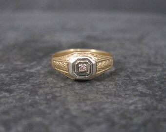 Antique 14K Art Deco Diamond Baby Ring Size 3