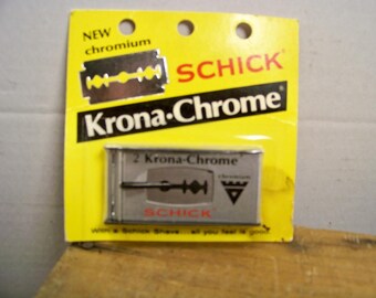 Schick Krona Chrome Razor Blades in Original Unopened Package dated 1968