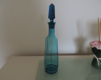 BOUTEILLE VERRE BLEUE avec bouchon