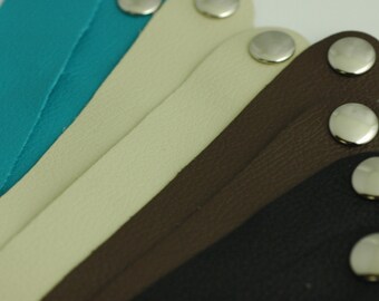 Wholesale Leather Cuffs-1" Inch Wide Genuine Leather Cuff Bracelet - Cuff Wristband -Eight Cuffs
