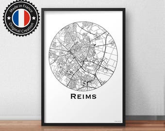 Poster Reims France Minimalist Map - City Map