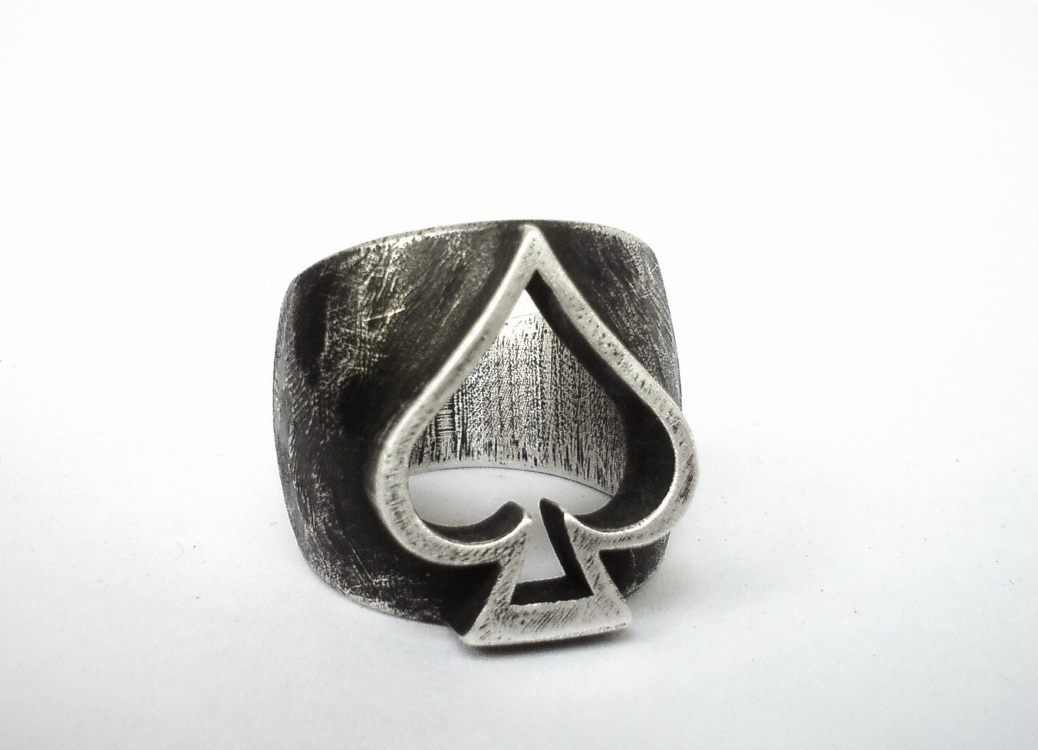 Ace of Spades Ring Lucky charm Ring Biker Ring Sterling