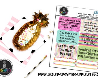 RAINBOW QUOTE HALFBOX Planner Stickers // Repositionable Matte Stickers | Hb28