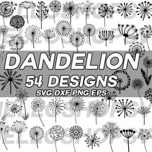 dandelion svg, dandelion clipart, dandelion silhouette, flower svg, floral svg, flower clipart, floral clipart, iron on, stencil, vinyl