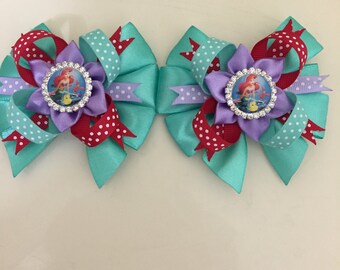 Little Mermaid Girl Hair Clips. Free Shipping.
