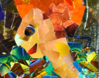 Original ACEO Collage- Lady in Blue