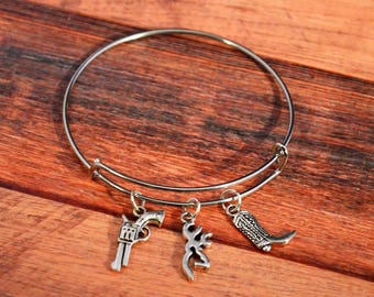Country Browning Adjustable Bangle, Browning Jewelry, Country Jewelry, Country Jewelry, Browning Bracelet, Browning Bangle