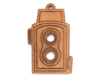 TLR Camera Ornament - Camera Collection - Laser Engraved Wood Ornament - Christmas Ornament