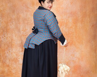 Historical Victorian Bustle tartan dress Custom Sized