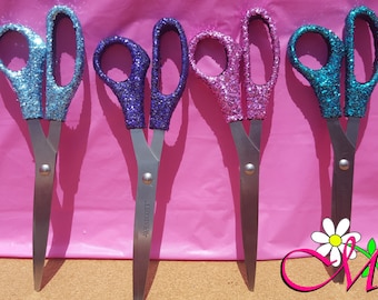 Glitter Scissors, Office Supplies, Craft Scissors, (Your Choice of Color), Full Size Scissors, Pink Scissors, Purple Scissors, Blue Scissors