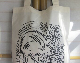Kiwi Eco Tote Bag - Black & White