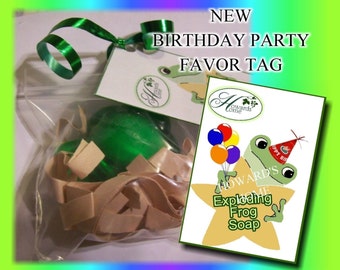 EXPLODING Frog Soaps by Howard's Home(tm) party favors set of 5 - individual with Birthday tags