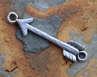 2 Antique Silver Arrow Connectors - 36x8mm Nunn Designs LOW SHIPPING