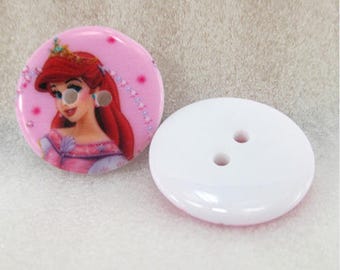 Set of 5 Princess ARIEL Disney buttons
