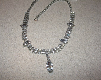 Kramer Rhinestone Necklace Costume Vintage Jewelry #b115