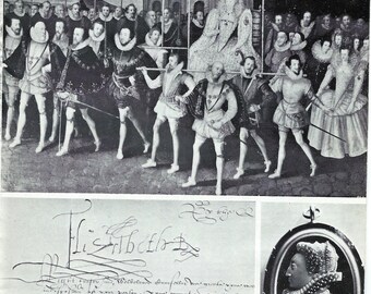 Queen Elizabeth I Clip Art Book Page to Frame or to use in Paper Arts, Collage, Scrapbooking, Mixed Media PSS 3494