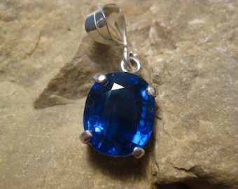 A+ Faceted Kyanite Pendant in Sterling Silver