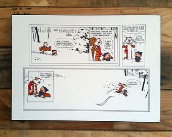 Calvin and Hobbes Magical World Final Strip Mounted 8 x 10"