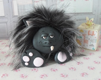 Furry Monster Collectable 'Mr Figgle' Polymer Clay *not a toy*