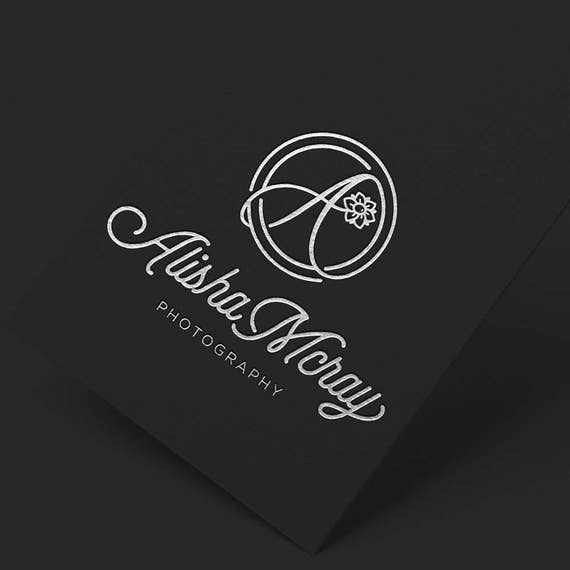 OOAK Logo, Unique Photography Logo, Floral Logo, Flower Blog Logo, Flower Logo, Circle Logo, Initial Logo, Calligraphy Logo, Feminine Logo