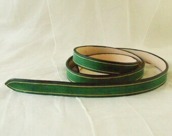 Leather belt Green 2 cm
