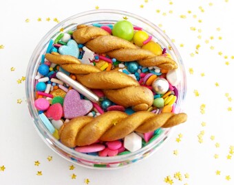 Unicorn Tears - 100 grams. Unicorn Sprinkles Australia. Unicorn horn sprinkles ™ . Unicorn Party. Edible unicorn horns sprinkles.