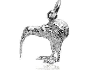Kiwi Charm .925 Sterling Silver Bracelet Pendant New Zealand Bird NZ