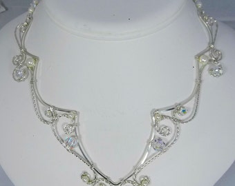 Sterling Silver, Swarovski Pearls and Crystals
