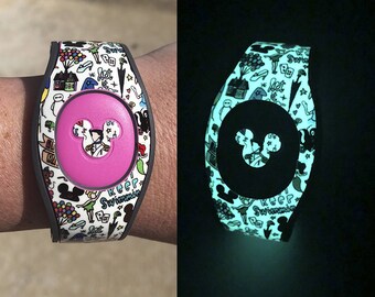 Glow in the Dark Magic Band Decal | Magic Doodles MagicBand 1 or 2 Decal | Magic Band Skin | RTS Ready To Ship