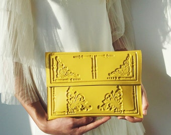 Clutch bag / yellow clutch bag / clutch bag yellow / yellow clutch purse / handbag in yellow / bright yellow clutch / splash of sunshine
