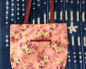 1980s Pink Roses Tote